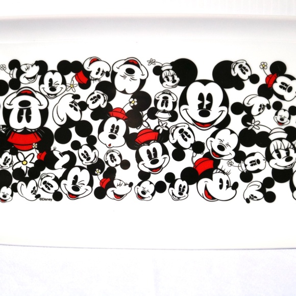 DISNEY Mickey Mouse White Rectangular Tray Plate Serving Dish Entertaining - Picture 2 of 4